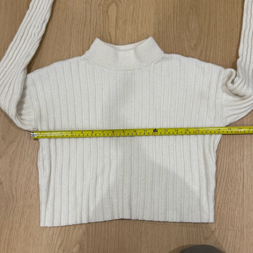 Madewell Women’s Small Antique Cream Ribbed Sweater Excellent Condition - Picture 4 of 7